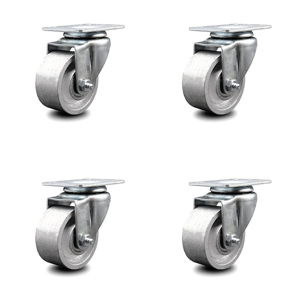 3 Inch Semi Steel Wheel Swivel Top Plate Caster Set